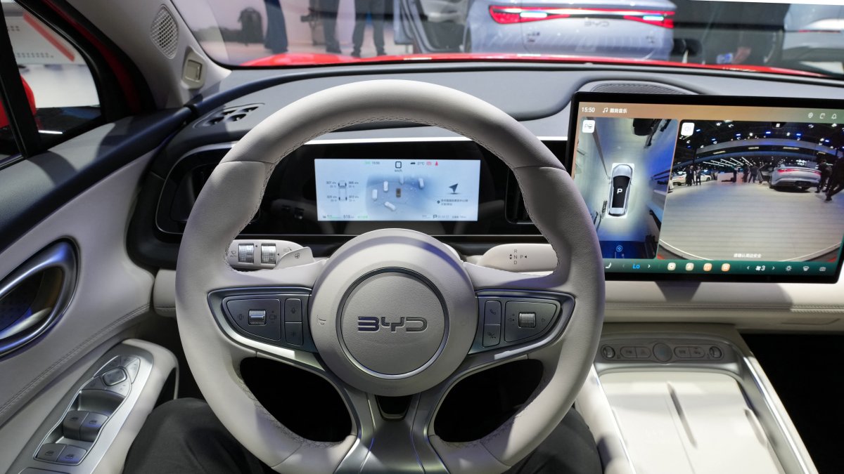 Interior of a vehicle made by the Chinese company BYD. File image