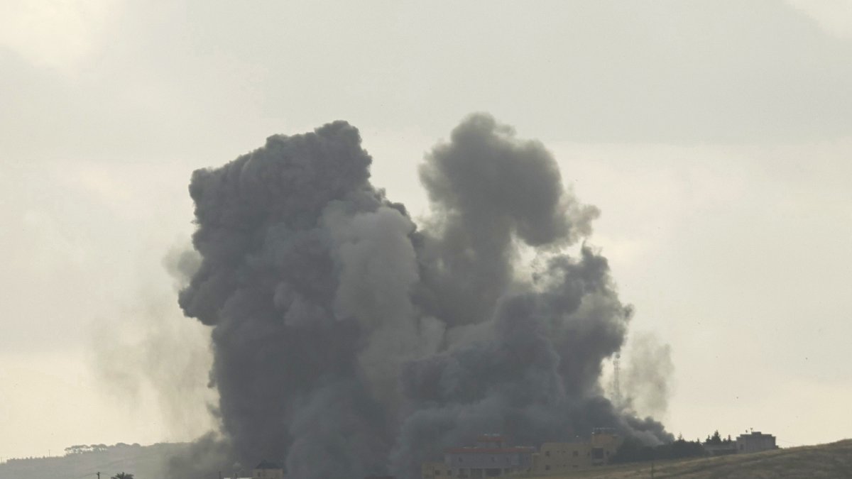 Smoke rises from the site of an Israeli airstrike (File).
