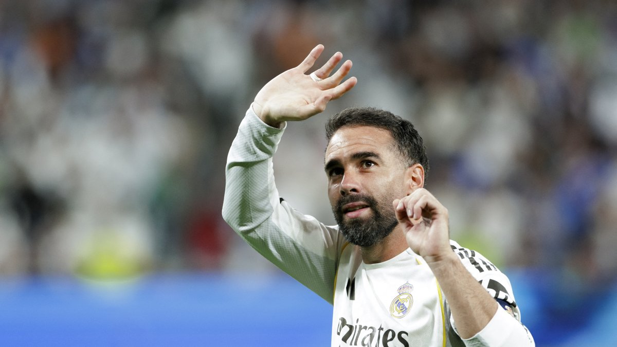 Dani Carvajal, futbolista del Real Madrid, tras un juego