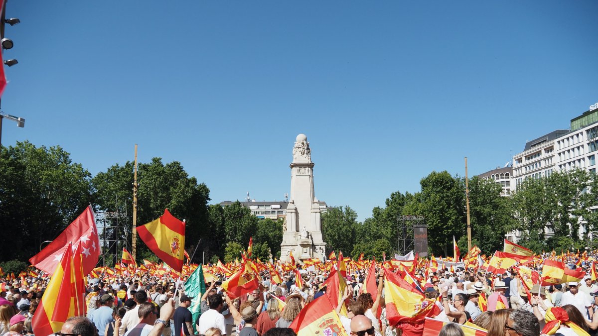 Demonstration against the government of Pedro Sánchez in Madrid. File image