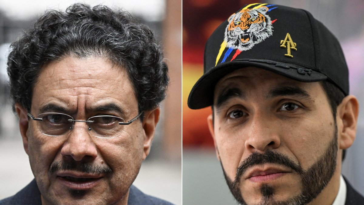 The left-wing candidate, Iván Cepeda (left), and the center-right candidate and first-round leader, Abelardo De la Espriella (right).