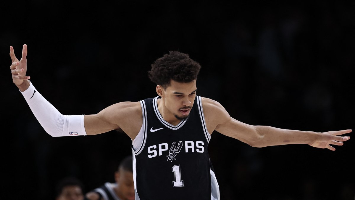 Victor Wembanyama, during a San Antonio Spurs game in 2025