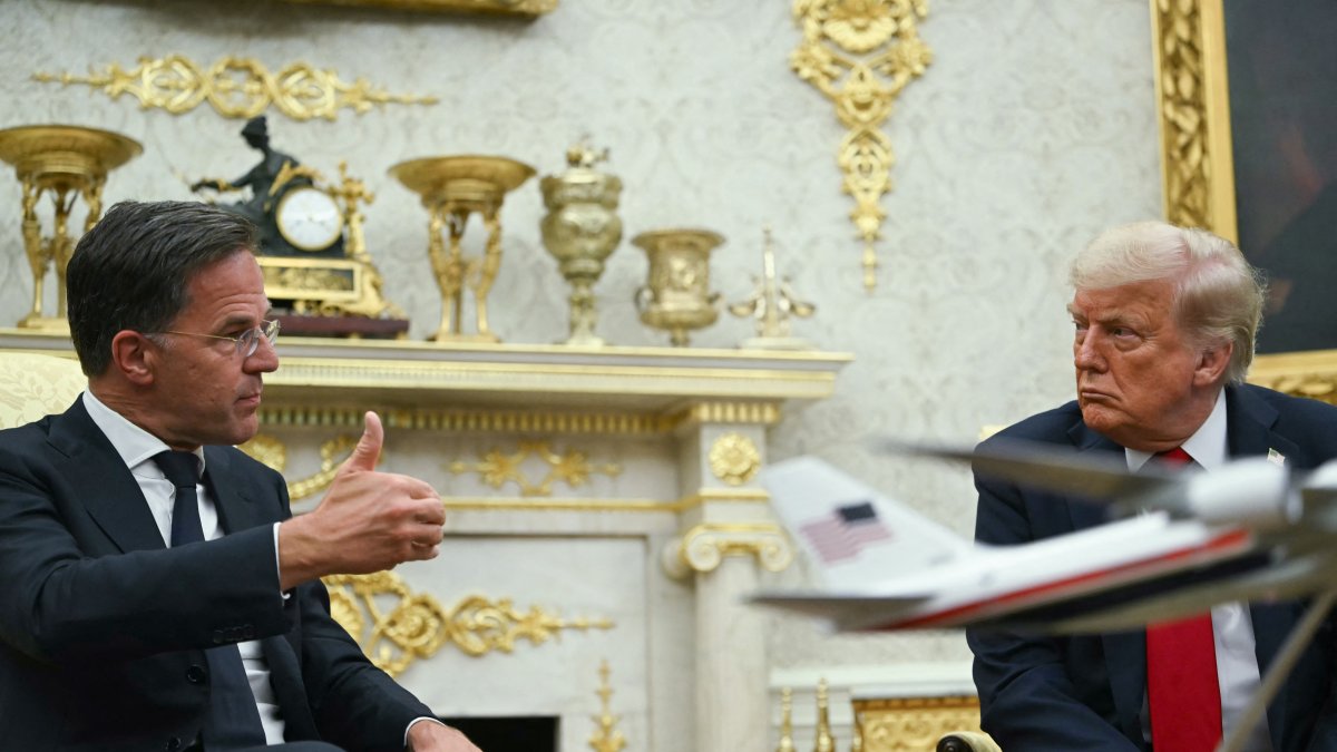Donald Trump with NATO Secretary General Mark Rutte at the White House. July 2025