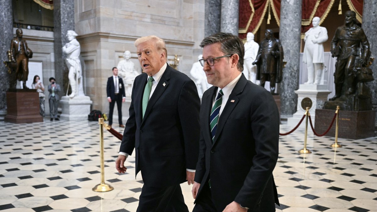 President Donald Trump and House Speaker Mike Johnson.