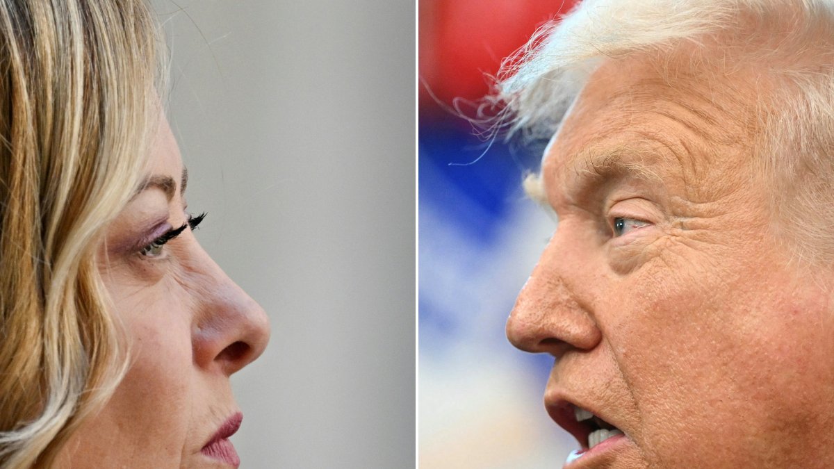 Composite image of Giorgia Meloni and Donald Trump