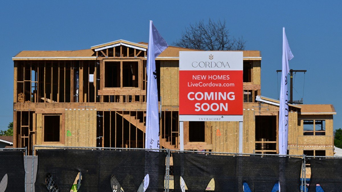 In Alhambra, California, on March 19, 2026, a new house under construction can be seen