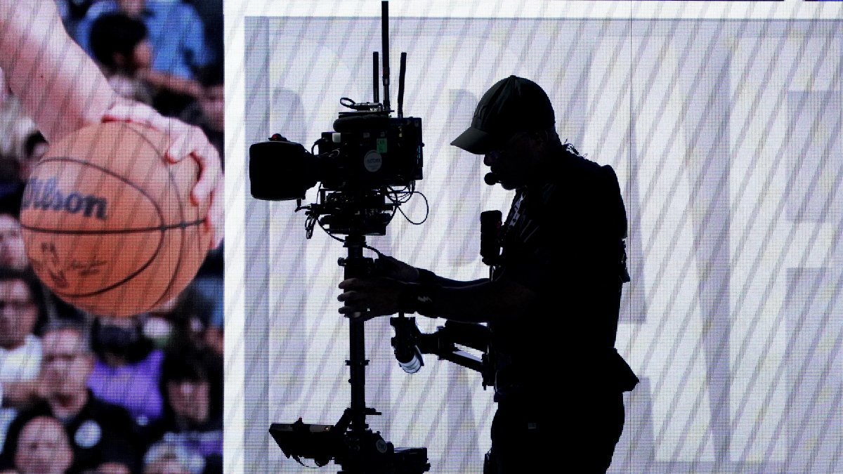 A camera operator during the NBA Draft