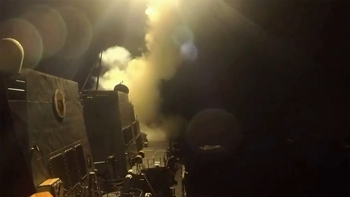 A still from a video released by CENTCOM showing U.S. missile strikes against Iranian military surveillance units on June 11, 2026.