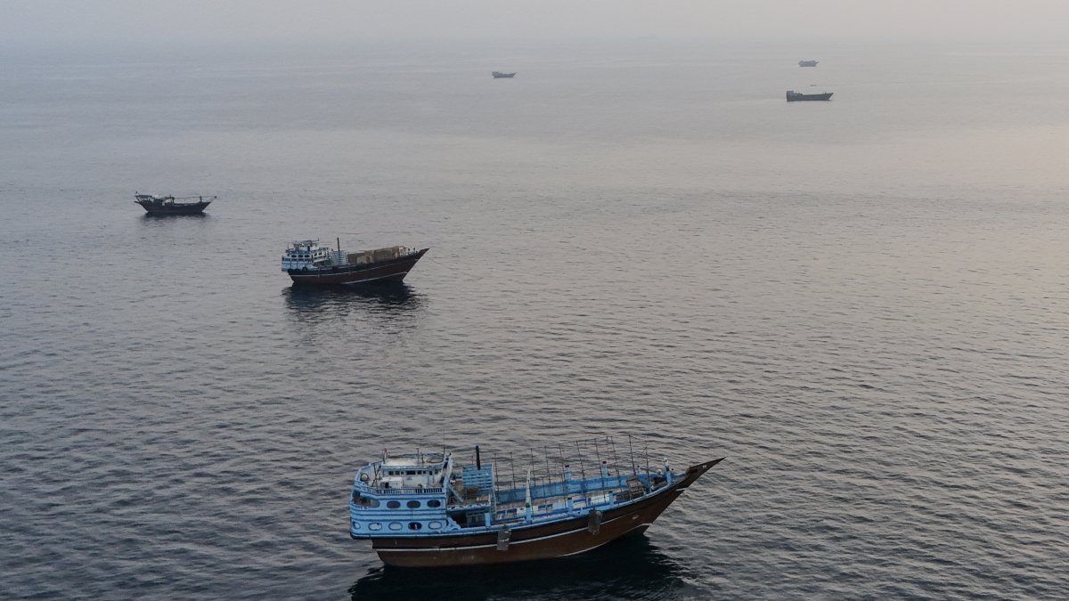 Ships north of Oman, near the Strait of Hormuz