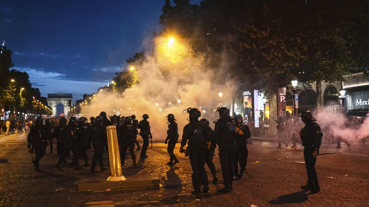 Disturbances in Paris following PSG’s Champions League victory. May 2026