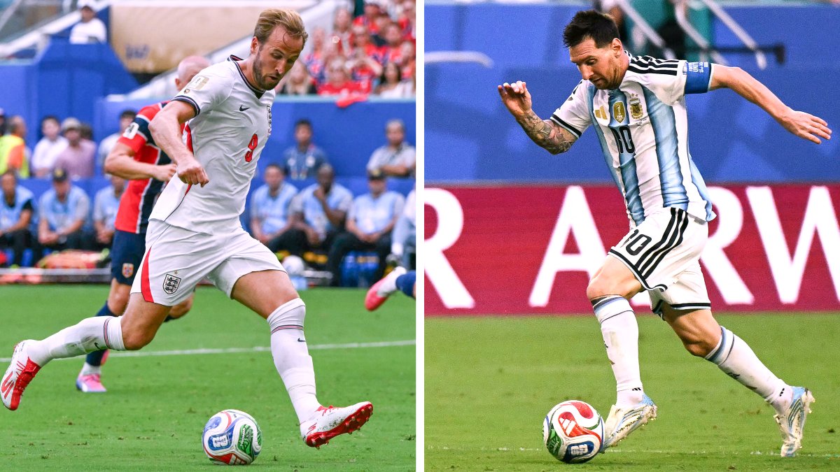 Harry Kane (England) and Leo Messi (Argentina)