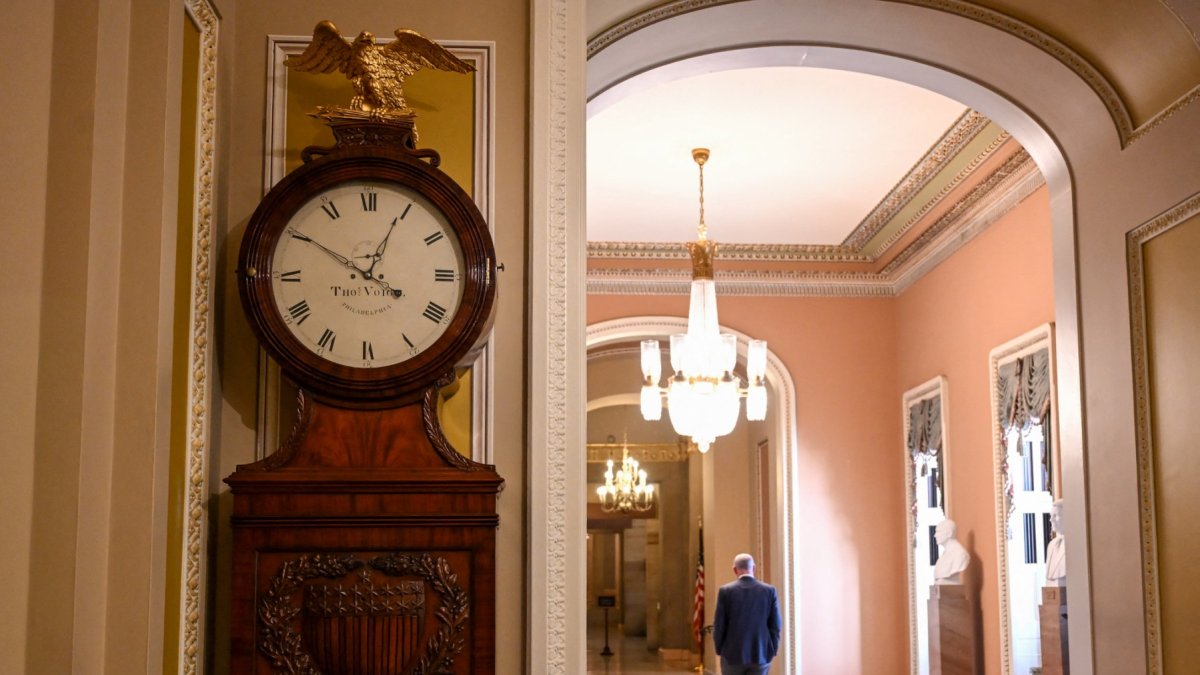The Ohio Clock is visible in front of the U.S. Senate chamber