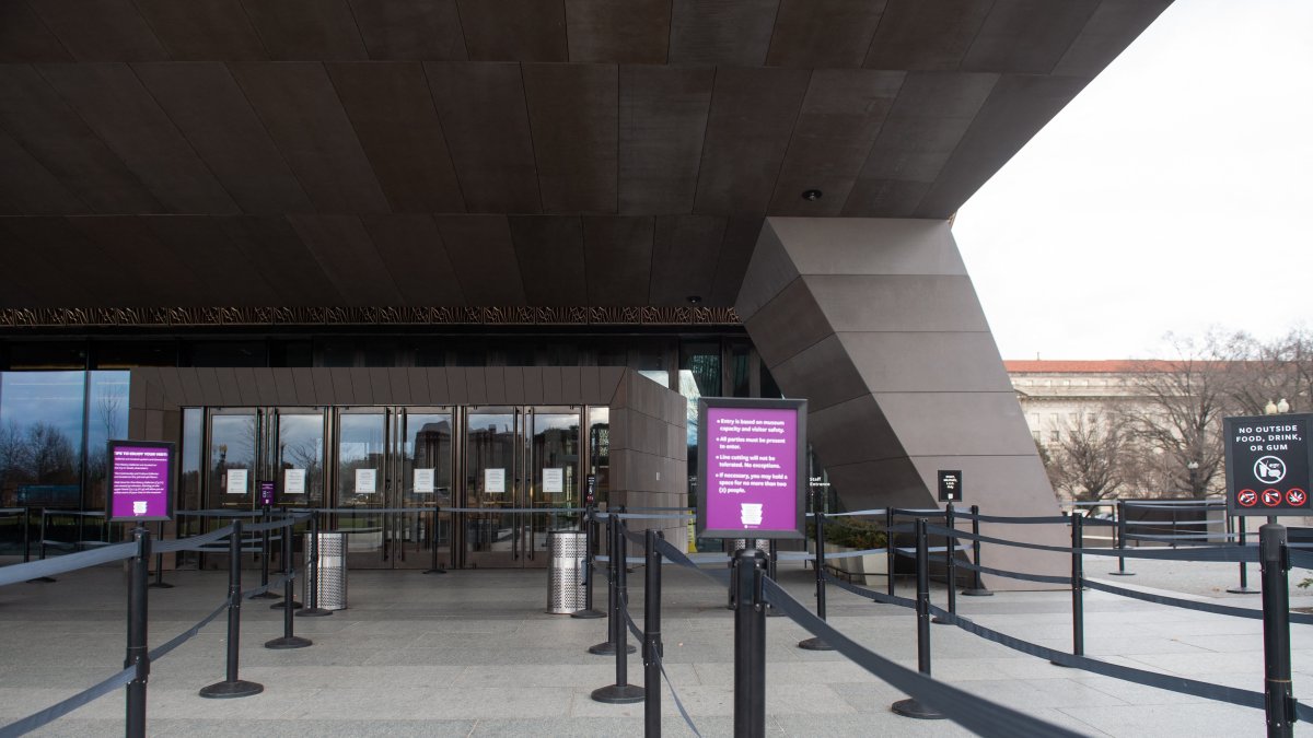 The entrance to the Smithsonian Museum in Washington, D.C.