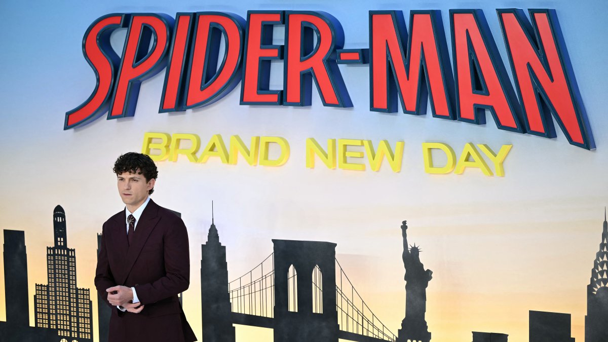 Tom Holland on the red carpet at the UK premiere of 