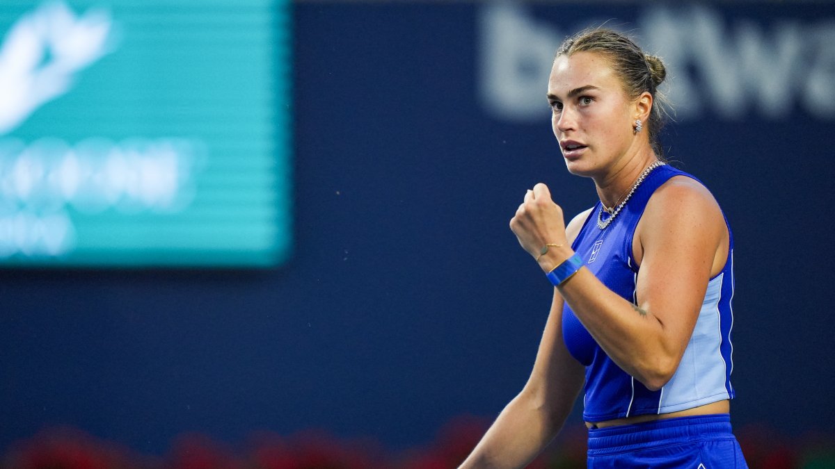 La tenista bielorrusa Aryna Sabalenka, durante un partido