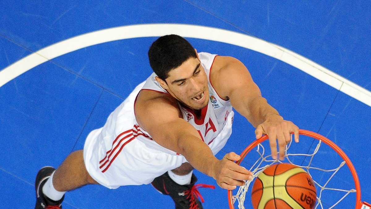 Enes Kanter during a game with Turkey during his playing days