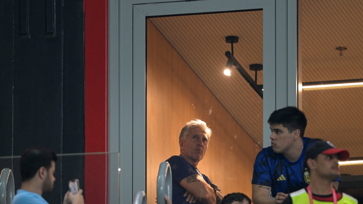 Jorge Messi watches one of Leo's games from the stands