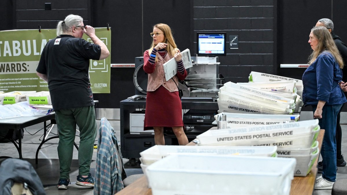 Election officials in Milwaukee are processing and counting ballots in Milwaukee, Wisconsin