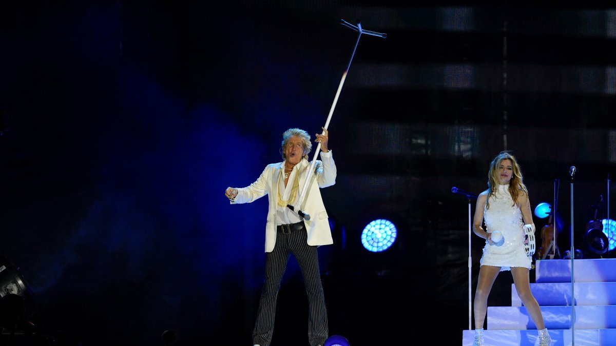 Rod Stewart, durante un concierto en 2026