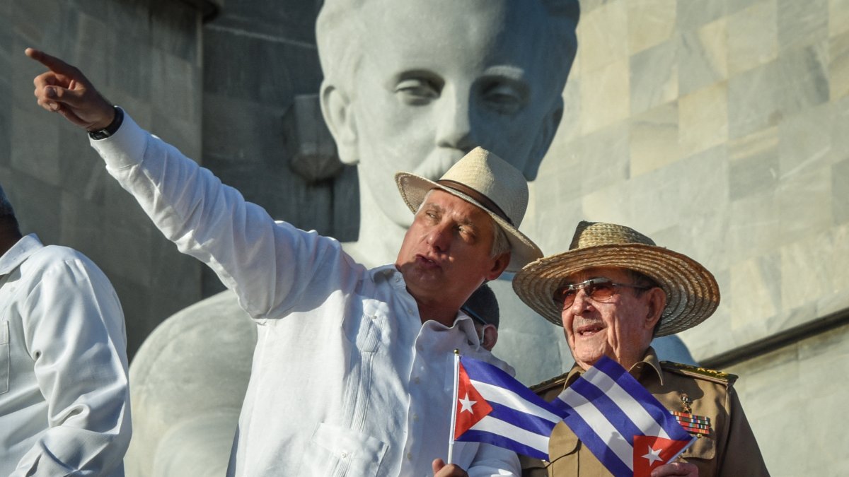 The top leadership of the Cuban regime: Miguel Díaz-Canel and Raúl Castro