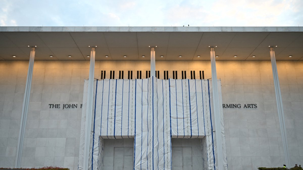 Fotografía de la fachada del Kennedy Center, el 28 de junio de 2026.