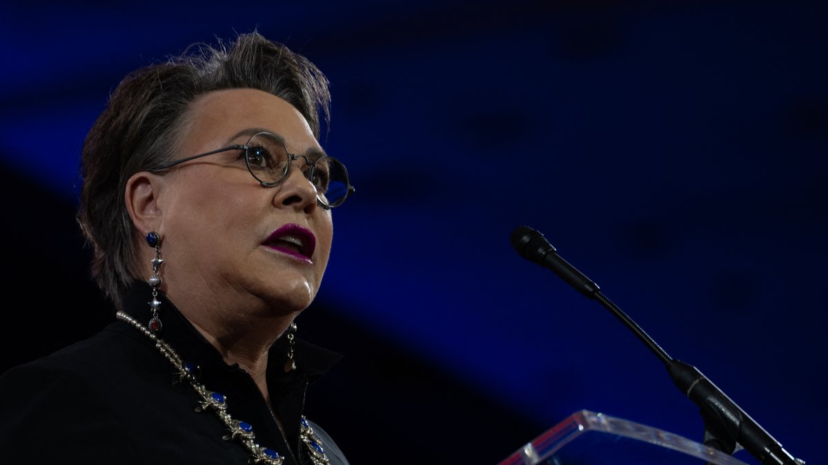 Harriet Hageman en un evento de CPAC/ Zach D Roberts
