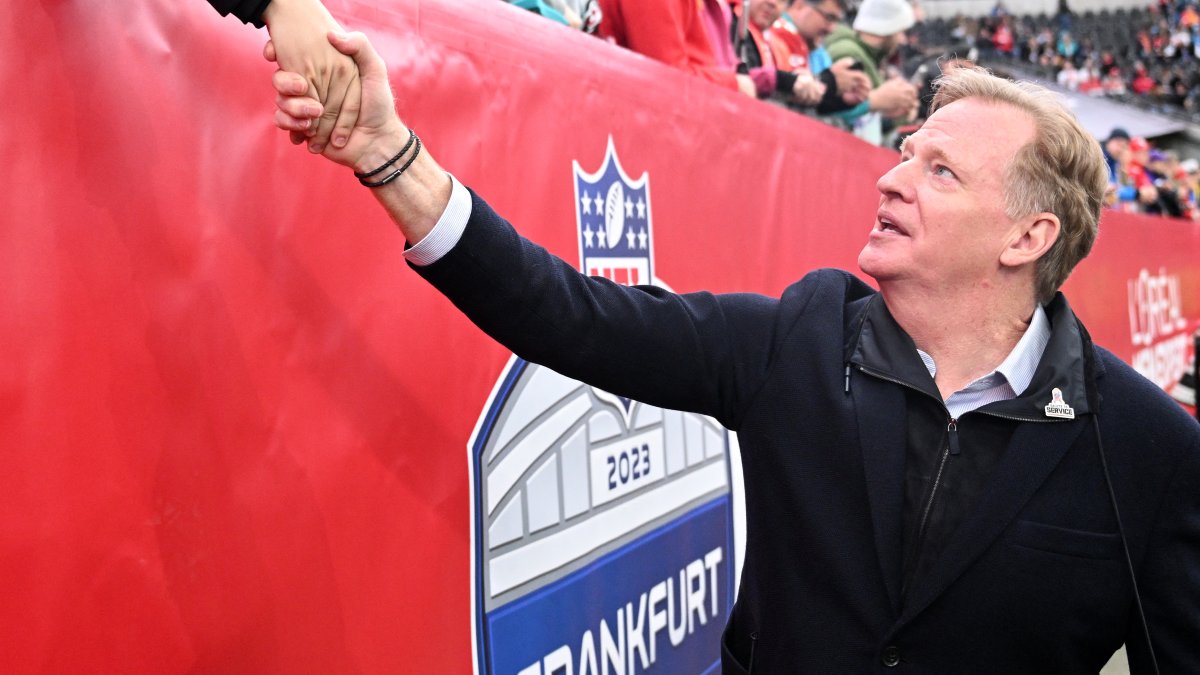 Roger Goodell during an NFL game in Frankfurt, Germany, in 2023
