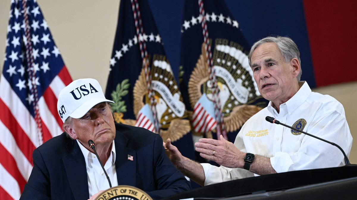 Governor Greg Abbott with President Donald Trump in July 2025.