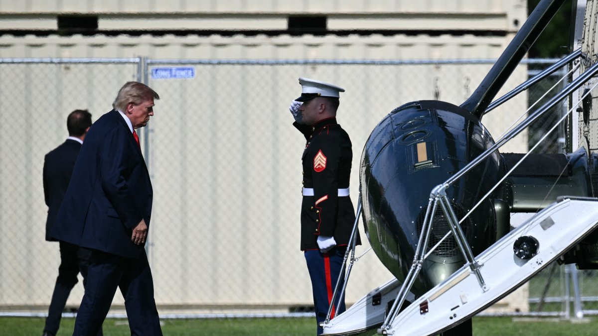 Donald Trump abordando el Marine One/ Mandel Ngan