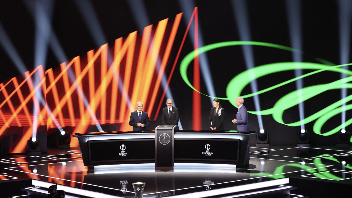 Draw ceremony for the group stage of the 2026–2027 UEFA Conference League soccer tournament