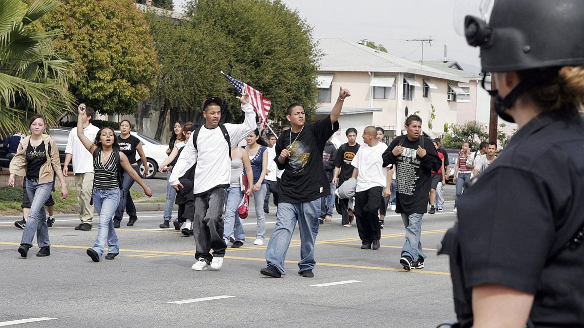 Latino students protest immigration measures in the U.S. (File photo)