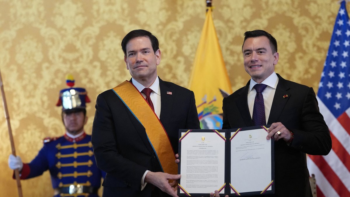 Marco Rubio and Ecuadorian President Daniel Noboa met in Quito.