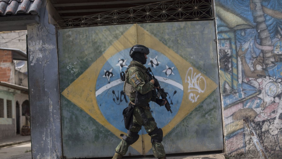 File photo of a police officer in Brazil
