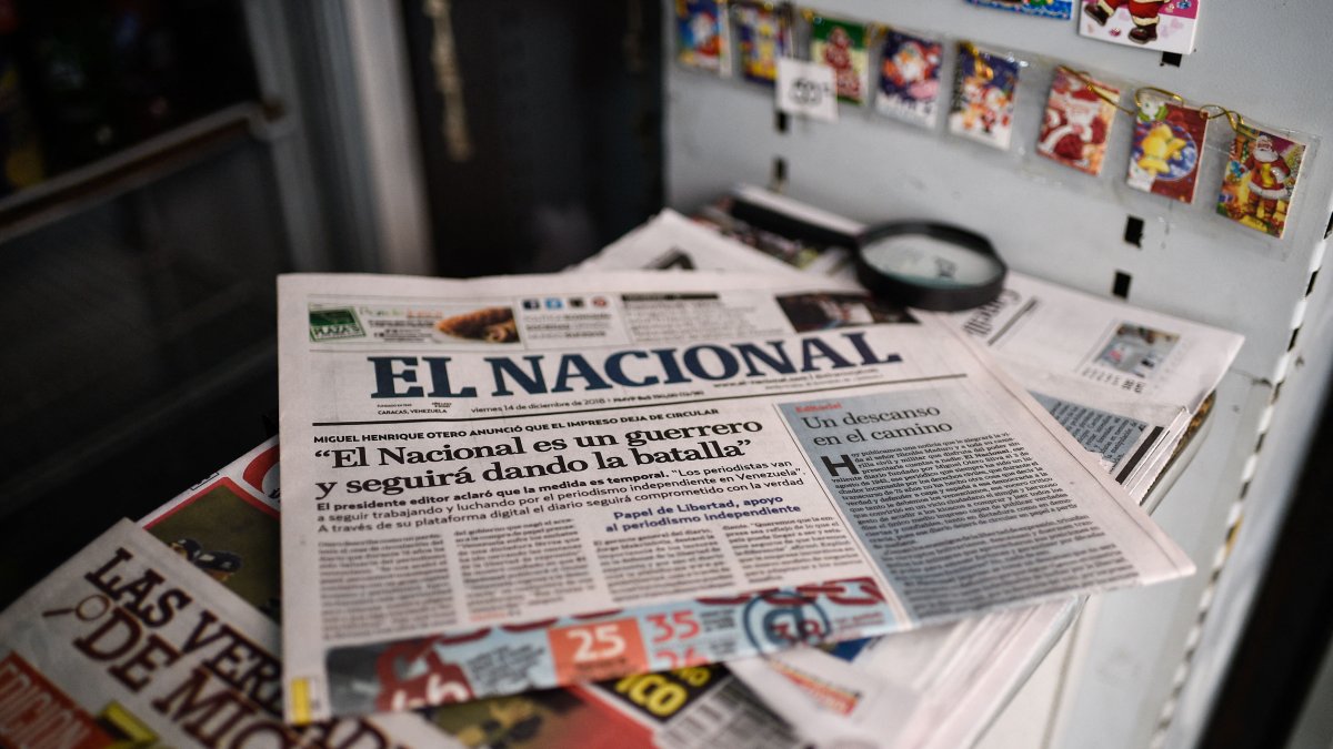 Image from the print edition of El Nacional, a Venezuelan newspaper