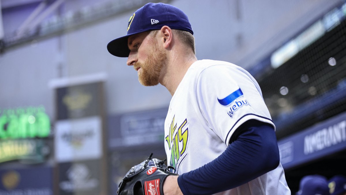 Drew Rasmussen, en un partido de los Rays