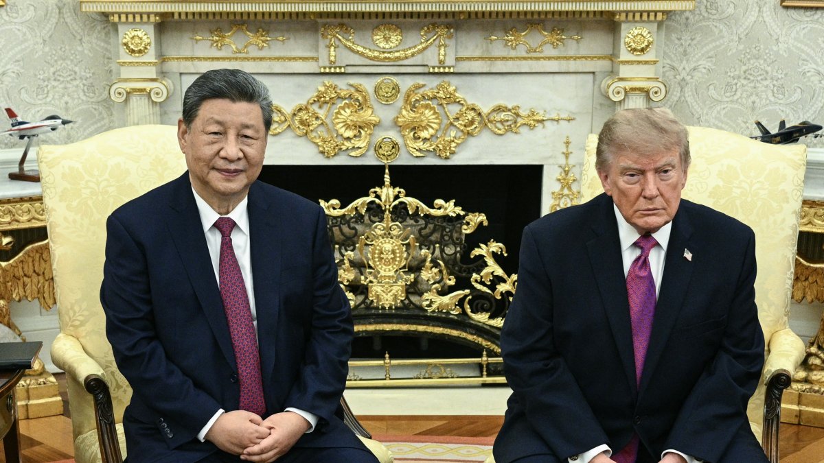 Donald Trump and Xi Jinping at the White House