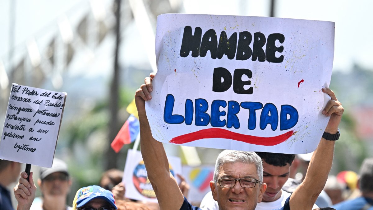 Image of one of the demonstrations in Caracas