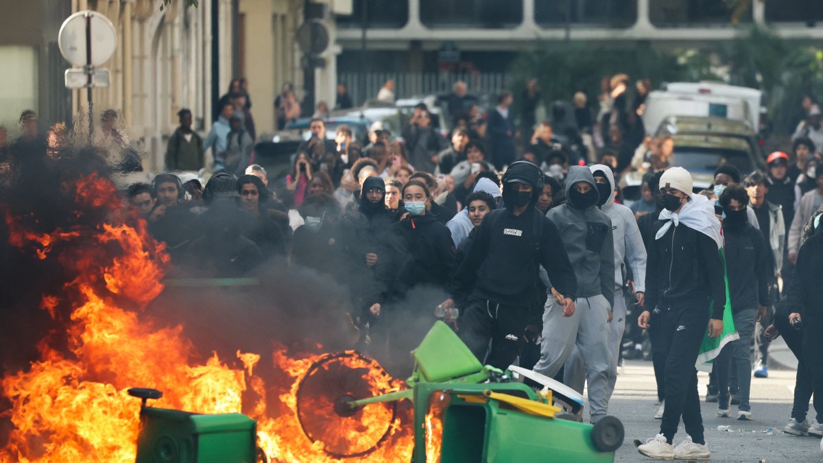 Protests near Place de la Nation in Paris