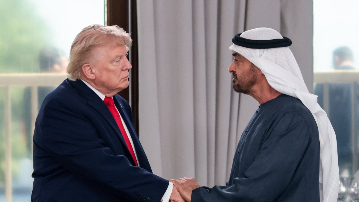 Donald Trump and the president of the United Arab Emirates, Sheikh Mohamed bin Zayed Al-Nahyan