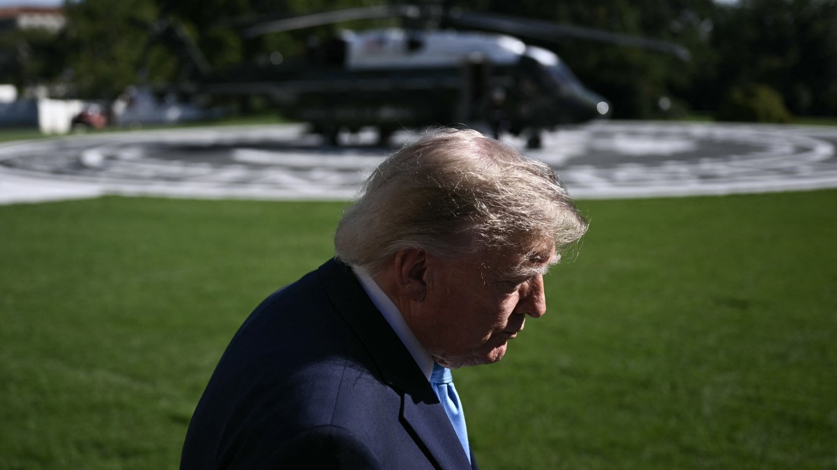 Donald Trump speaking to the press at the White House on Oct. 5.