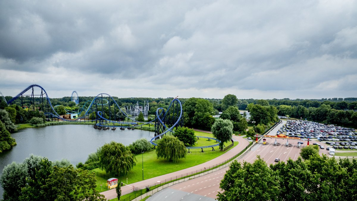 Image of a Six Flags roller coaster