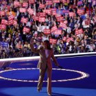 Kamala Harris en el primer día de la Convención Nacional Demócrata. (Foto por KAMIL KRZACZYNSKI / AFP)