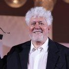 Pedro Almodovar poses for photographers at the closing ceremony of the 81st edition of the Venice Film Festival in Venice, Italy, on Saturday, Sept. 7, 2024.Photo by Gian Mattia D'Alberto/LaPresse) (Photo by Gian Mattia D'Alberto/LaPresse/Sipa USA) *** Local Caption *** 55772240