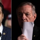 Montaje del senador demócrata Dick Durbin y el excongresista republicano Matt Gaetz