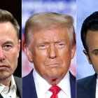 Elon Musk, Trump y Ramaswamy en un combo de AFP