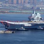 Un astillero en el astillero de Dalian, China