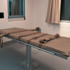 Cortesía del Departamento Correccional de Utah, muestra la mesa de inyección letal en la cámara de ejecución.