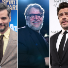 Hispanos por el Oscar 2026: Wagner Moura (I), Guillermo del Toro (C) Benicio del Toro(D)