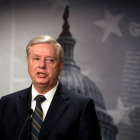 El Senador estadounidense Lindsey Graham (Republicano de Carolina del Sur) durante una conferencia de prensa en el Capitolio de los Estados Unidos.