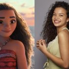 A la izquierda: imagen de 'Moana' durante la cinta estrenada en 2016. A la derecha: la actriz Catherine Laga'aia, elegida para interpretar a Moana en el 'live-action'